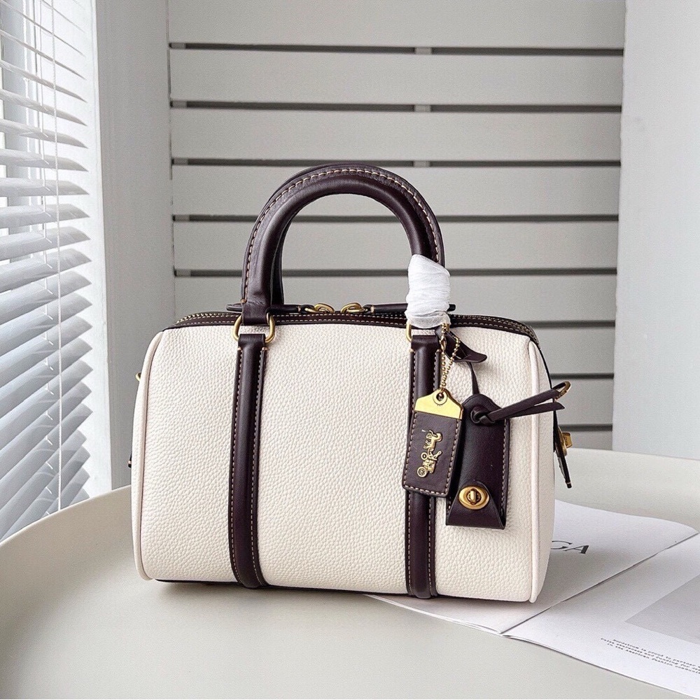 Coach Two-Tone Mini Barrel Crossbody Satchel